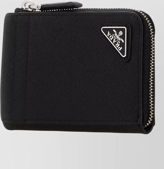 Prada leather card holder textured finish design