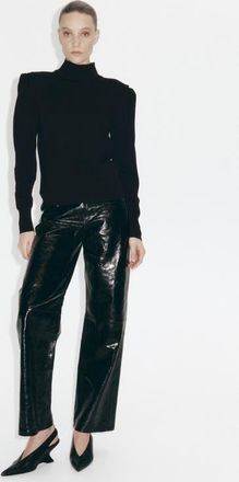 H&M Fine-knit Turtleneck Top in Black at Nordstrom, Size X-Small
