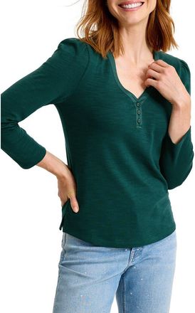 Tommy Bahama Ashby Stretch Cotton Slub Henley Top in Briny Deep at Nordstrom, Size X-Large