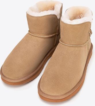 Wittchen Dames Su&egrave;de Enkellaarsjes met Gesp Bruin Su&egrave;de Leer