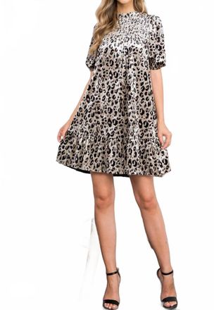 THML Clothing Diana Velvet Dress In Leopard Print
