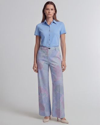 Lords of Harlech Grain Paisley Womens Wool Wide-leg Pant in Grain Paisley Teal at Nordstrom, Size 10