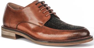 Justinreess England Mens Lea Fabric Derby Lace Up Shoes (Brown Blue, UK 8)