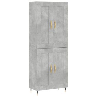 vidaXL Vidaxl - Aparador Alto Madera Contrachapada Gris Hormig&oacute;n 69,5x34x180 Cm