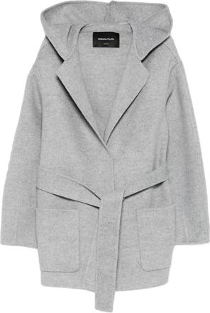 Fabiana Filippi Giacca con cappuccio e cintura - Grigio