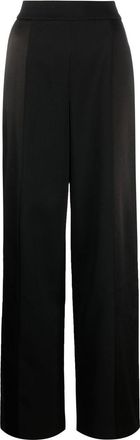 Lanvin tuxedo straight-leg trousers - women - Buffalo Horn/Cotton/Cupro/Viscose/Virgin Wool/Wool - 36 - Black