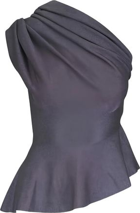 Khaite Top monospalla con ruches - Grigio