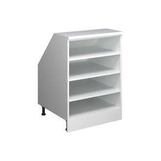 Vicco Armario De Cocina Para Techo Inclinado R-line, Blanco, 60 Cm Con 4 Compartimentos, Carcasa 60 Cm De Profundidad, Vicco