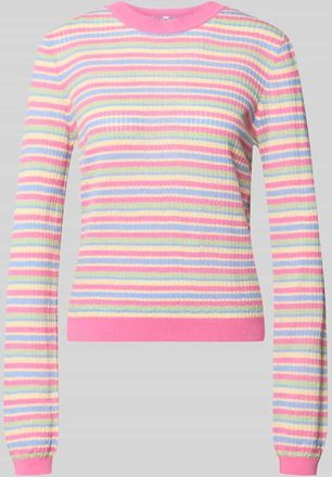 Pieces Regular Fit Strickpullover aus reiner Baumwolle Modell DIANA in Pink, Gr&ouml;&szlig;e XL