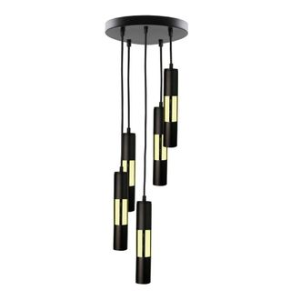 Netlighting Magnum Cluster Pendant Ceiling Light Black Gold 30cm 5x GU10