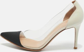 Gianvito Rossi Tricolor Fabric And Leather Plexi Pumps