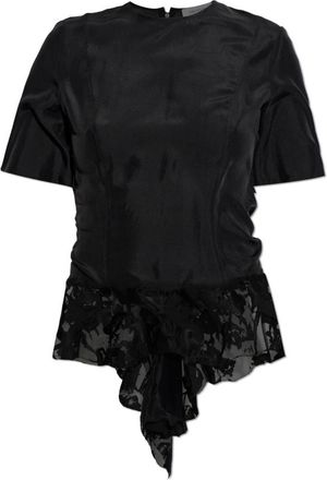 Alexander McQueen Asymmetrisch Gesneden T-shirt - Dames - T-shirts - Zwart - S - Tops