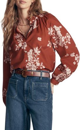 Boden Erica Cotton Frill Top in Arabian Spice/flecked Bunch at Nordstrom, Size 10