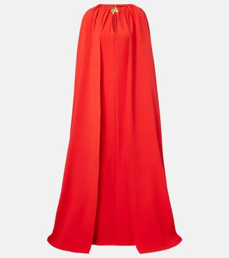 Oscar De La Renta Caft&aacute;n Cyclamen de georgette en mezcla de seda