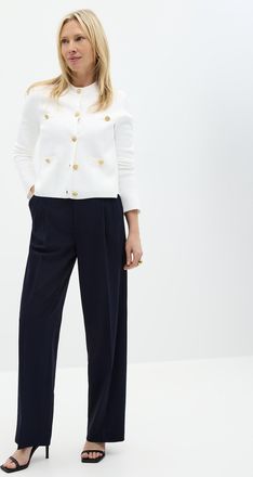 Contemporaine Womens Essential stretch pant Fit: Wide leg, mid rise