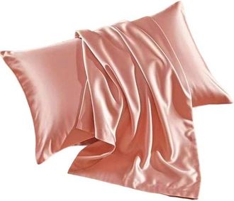 OEM Funda De Almohada Refrescante De Sat&eacute;n De 48&times;74 Cm - Ropa De Cama De Poli&eacute;ster - Tama&ntilde;o Est&aacute;ndar - Rosa