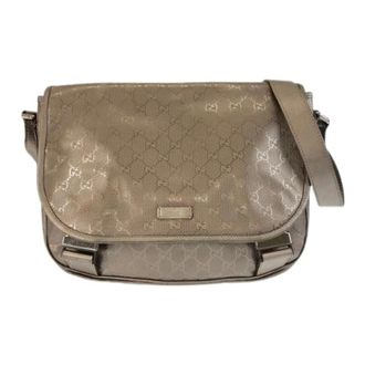 Gucci Pre-owned Cross Body Bags, female, Brown, Size: ONE SIZE Pre-owned Metallic Brown PVC Messenger Bag