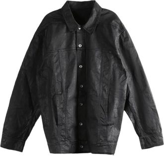 Rick Owens Light Jackets, male, Black, Size: XL Jumbo Worker Jacket