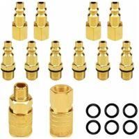 OEM Juego De 12 Racores Y Tapones De Aire Npt 1/4 Npt, Conjunto Industrial De Conexi&oacute;n R&aacute;pida Tipo D, Acoplador De Aire Y Kit De Aire, Racores Para Compre