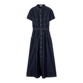 Oltre Denim Shirtdress - Dames - Shirt Kleedjes - Blauw - M - Denim - Kleedjes