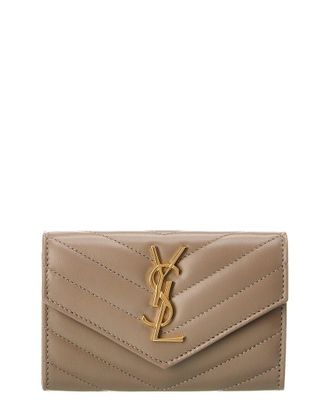 Saint Laurent Small Matelasse Leather Envelope Wallet