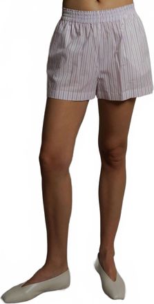 perfectwhitetee Julie Poplin Shorts In Ultraviolet Stripe
