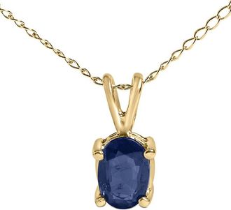 House of Brilliance Haus Of Brilliance Colorful Gemstones 14K 0.60 Ct. Tw. Sapphire Pendant Necklace