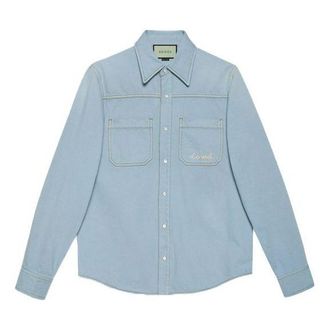 Gucci Les Pommes Oxford Cotton ShirtBlue 655703-XDBP4-4447