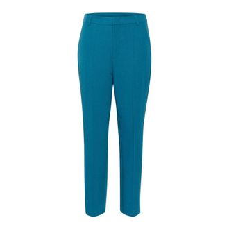 Kaffe Legion Blue Zipper Trousers Straight-Leg - female - Kaffe - Slim-fit Trousers - Blue - 3XL - Trousers