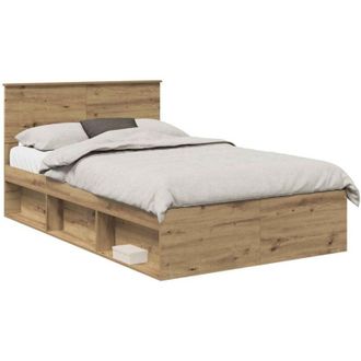 vidaXL Bed Frame Artisian Oak 120 x 200 cm Engineered wood vidaXL