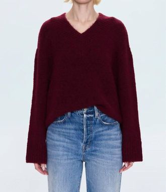 Pistola Denim Talia V-Neck Sweater In Deep Claret