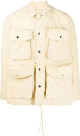 Sunnei Light Jackets, female, Beige, M, Beige Shirt with Four Pockets