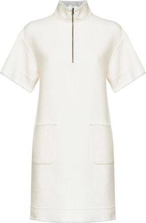 Max Mara Gebreide jurk - Dames - Kleedjes - Wit - S - Wol - Kleedjes