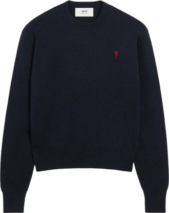 Ami De Coeur Crewneck Sweater - Heren - Ronde hals truien - Blauw - S - Wol - Truien & Vesten