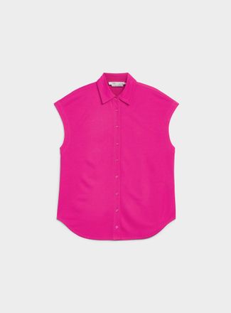 Contemporaine Womens Piqu&eacute; jersey cap-sleeve shirt