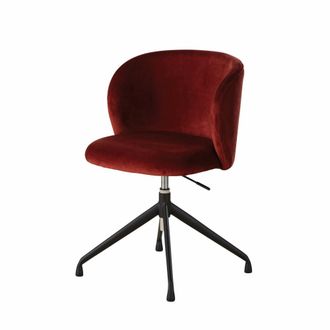 Maisons du monde Silla de escritorio pivotante de terciopelo reciclado terracota