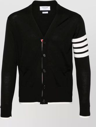 Thom Browne fine-knit relaxed-fit wool v-neck cardigan