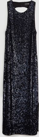 Jeanne Vouland Robe Licha Dos Nu Sequin Bleu Nuit