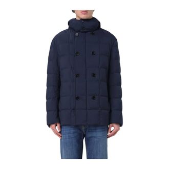 Fay Dubbele rij knopen Donsjack - Heren - Jassen - Blauw - Maat: XL Leer