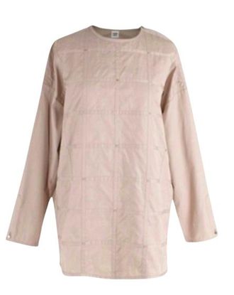 Herm&egrave;s Beige Studded Cotton Tunic Size S