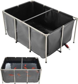 OEM Estanque De Lona Sobre Suelo 1023,3 L De Pvc Con Panel De Visualizaci&oacute;n Transparente Tanque Rectangular 150x100x70 Cm Para Peces Dorados Con Marco De 
