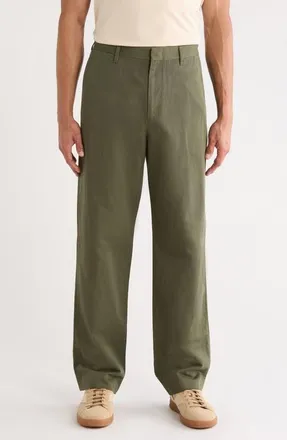 Vince Louie Cotton & Linen Chinos in Coulter Green at Nordstrom, Size 33