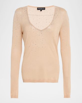 Generation Love Mirasol Crystal Splash V-Neck Sweater