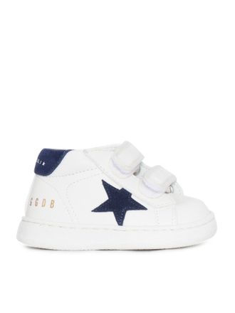 Golden Goose Sneakers Golden Goose June Nappa Tomaia In Pelle Scamosciata Stella E Tallone Bianco/Blu Scuro