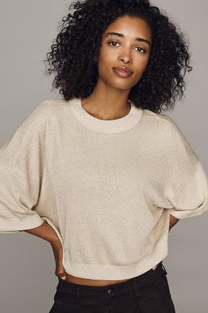 Anthropologie By Anthropologie Goldie Shine Crew-Neck Sweater