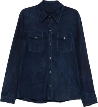 Salvatore Santoro 50516-U Jacket - Heren - Leren en Su&egrave;de Jassen - Blauw - 3XL - Leer - Jassen