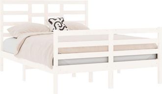 vidaXL Estructura de cama sin colchón madera maciza blanco 140x190 cm Vidaxl