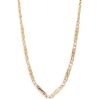 Nordstrom Demi Fine Fancy Figaro Chain Necklace in 14K Gold Plated at Nordstrom
