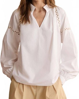 Lafayette 148 New York Soutache Trim Blouse In White