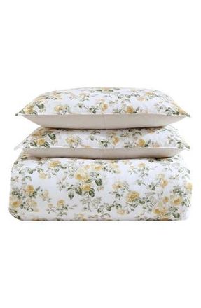 Laura Ashley Roses 7-Piece Cotton Comforter Set in Gold/Green at Nordstrom Rack, Size Full/queen